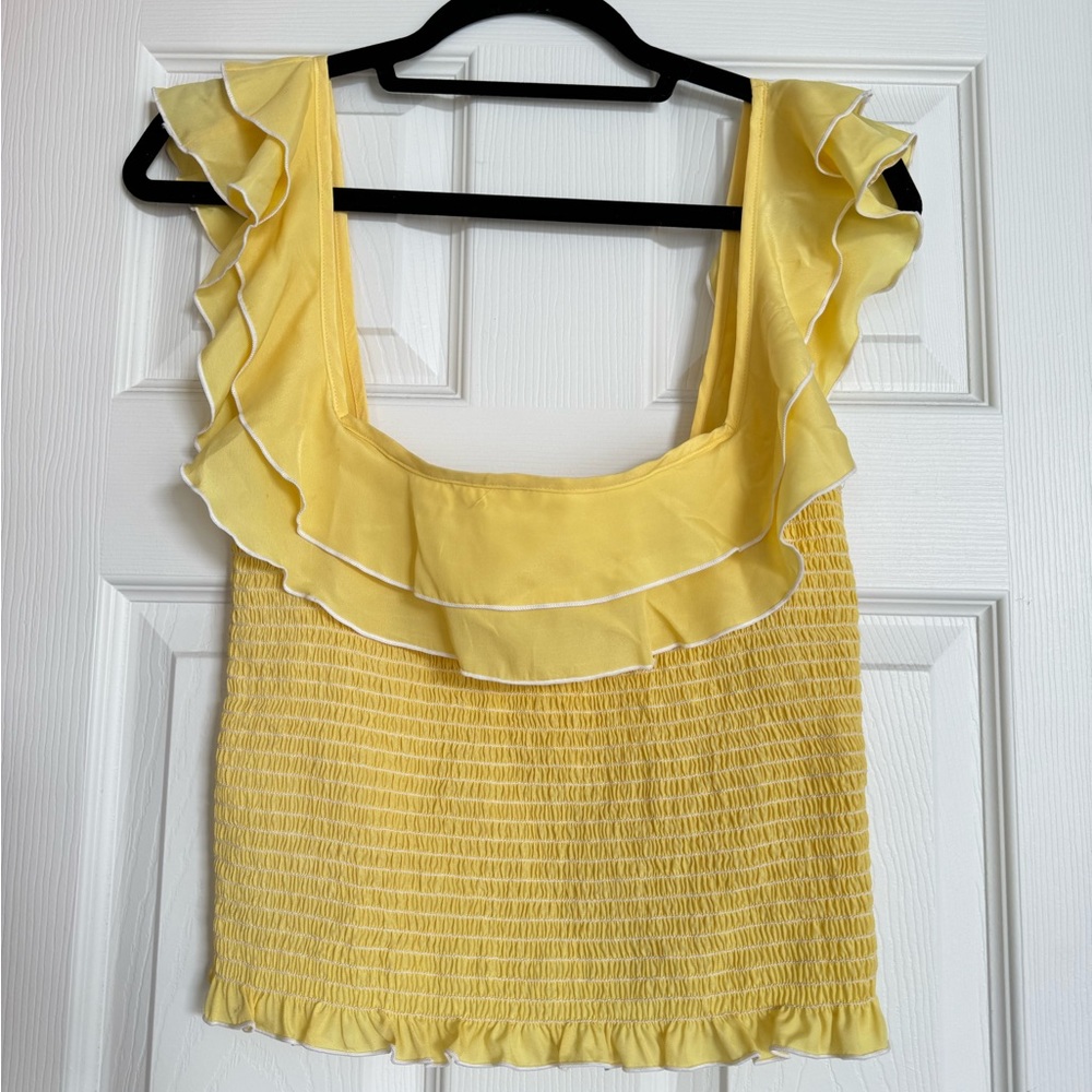 Smocked flutter sleeve top